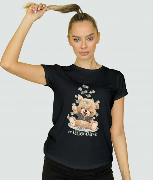 Дамска тениска с щампа Мечета Millionaire bear